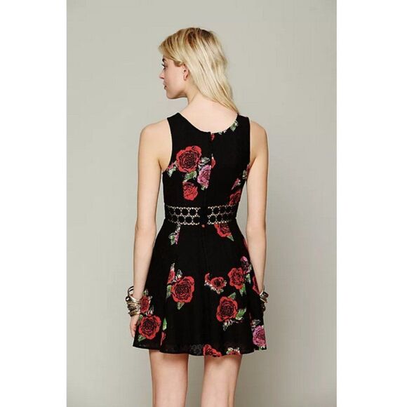 Free People Printed Daisy Waist Dress Festival Concert Grunge - Picture 3 of 16